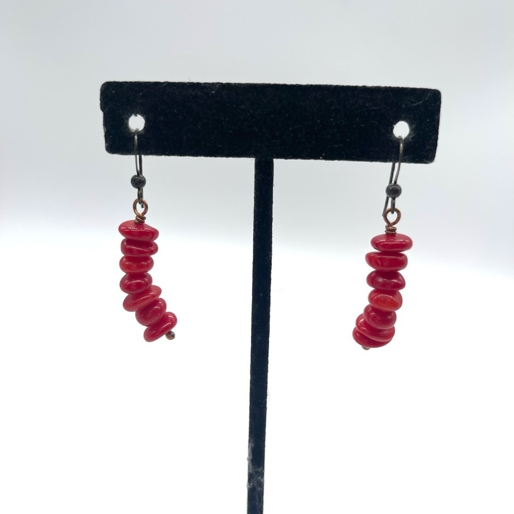 Red Corral Dangle Earrings